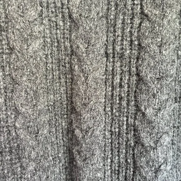 Jenni Kayne Wool & Alpaca Cable Cocoon Cardigan In Charcoal - Picture 7 of 7